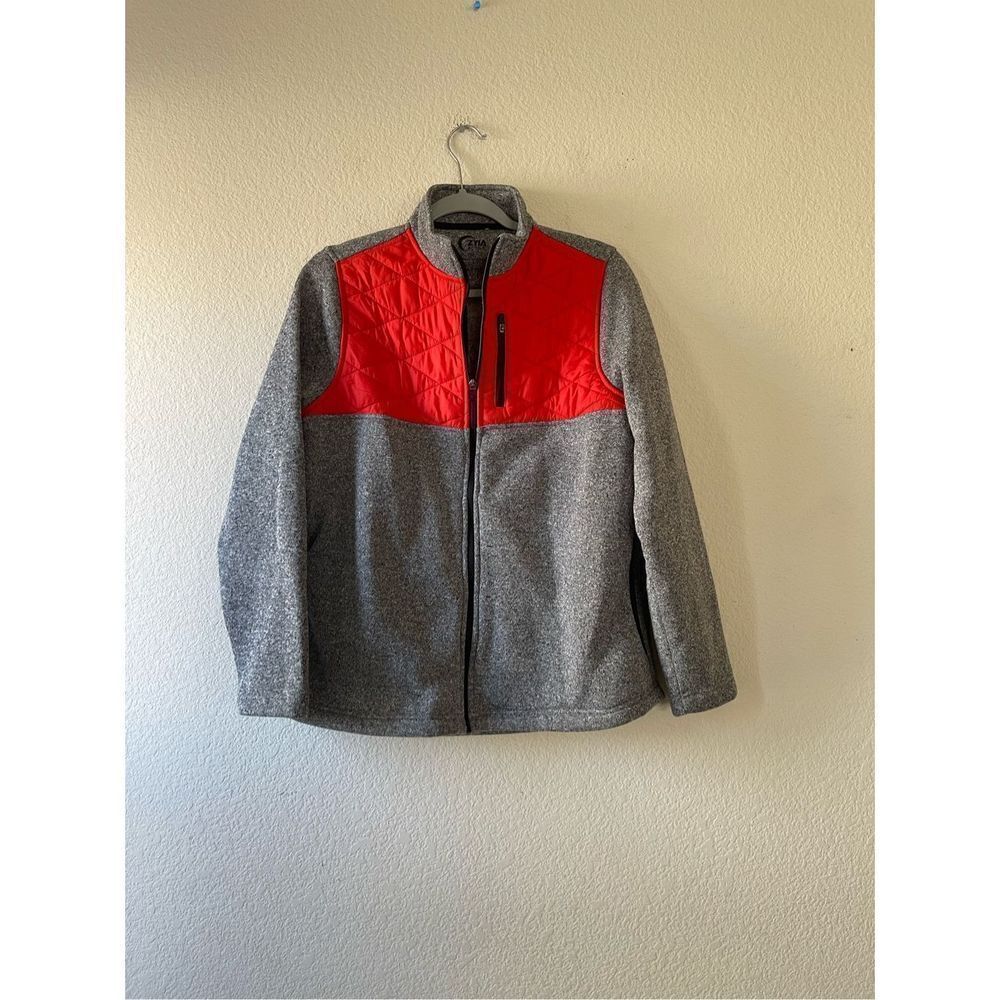 Zyia active red quilted cabin jacket full zip size xxl